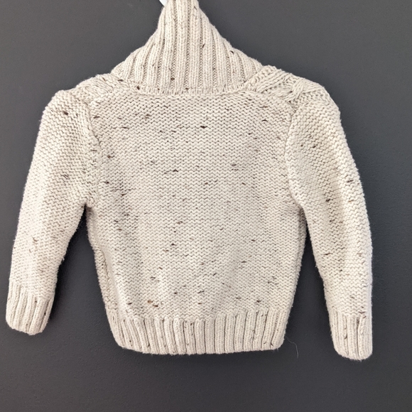 Cream color shawl collar pullover knit sweater - Picture 2 of 3